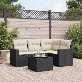 5-piece garden furniture set and black synthetic rattan cushions by , Garden sets - Ref: Foro24-3218906, Price: 337,66 €, Dis...