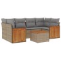 7-teiliges Gartensofa-Set und beigefarbene synthetische Rattankissen von , Gartensets - Ref: Foro24-3227480, Preis: 486,32 €,...