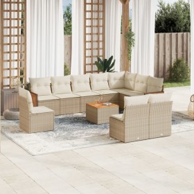 11-teiliges Gartensofa-Set mit beigen synthetischen Rattankissen von , Gartensets - Ref: Foro24-3227759, Preis: 800,99 €, Rab...