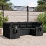 6-teiliges Gartensofa-Set und schwarze synthetische Rattankissen von , Gartensets - Ref: Foro24-3252912, Preis: 483,65 €, Rab...