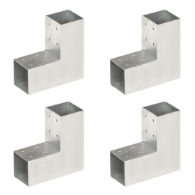 L post connectors 4 pcs galvanized metal 71x71 mm by vidaXL, fence posts - Ref: Foro24-145454, Price: 43,37 €, Discount: %