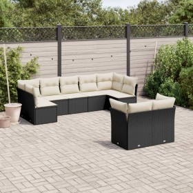 8-teiliges Gartensofa-Set und schwarze synthetische Rattankissen von , Gartensets - Ref: Foro24-3218146, Preis: 560,31 €, Rab...