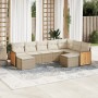 9-teiliges Gartensofa-Set mit beigen synthetischen Rattankissen von , Gartensets - Ref: Foro24-3228221, Preis: 696,03 €, Raba...