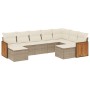 9-teiliges Gartensofa-Set mit beigen synthetischen Rattankissen von , Gartensets - Ref: Foro24-3228221, Preis: 696,03 €, Raba...