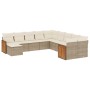 Set de sofás de jardín 11pzas con cojines ratán sintético beige de , Conjuntos de jardín - Ref: Foro24-3228249, Precio: 818,7...