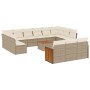 Set de sofás de jardín y cojines 14 pzas ratán sintético beige de , Conjuntos de jardín - Ref: Foro24-3228144, Precio: 1,00 €...