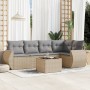 Garden sofa set with cushions 6 pieces beige synthetic rattan by , Garden sets - Ref: Foro24-3221338, Price: 449,53 €, Discou...