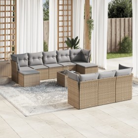 11-teiliges Gartensofa-Set mit beigen synthetischen Rattankissen von , Gartensets - Ref: Foro24-3218339, Preis: 680,63 €, Rab...