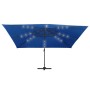 Sombrilla voladiza luces LED y poste aluminio azul 400x300 cm de vidaXL, Sombrillas - Ref: Foro24-47009, Precio: 321,99 €, De...