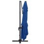 Sombrilla voladiza luces LED y poste aluminio azul 400x300 cm de vidaXL, Sombrillas - Ref: Foro24-47009, Precio: 321,99 €, De...