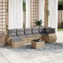 Garden sofa set with beige cushions, 8 pieces, PE rattan. by , Modular outdoor sofas - Ref: Foro24-3221708, Price: 564,27 €, ...