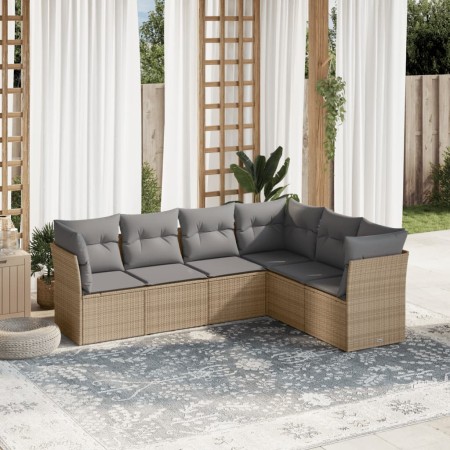 Set Gartensofas mit Kissen 6 Stück synthetisches Rattan beige von , Gartensets - Ref: Foro24-3249518, Preis: 404,99 €, Rabatt: %