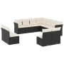 Set mit 11 Stück Gartensofas und Kissen synthetisches Rattan schwarz von , Gartensets - Ref: Foro24-3249655, Preis: 592,99 €,...