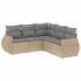 Gartensofa-Set mit Kissen, 5-teilig, beiges synthetisches Rattan von , Gartensets - Ref: Foro24-3221348, Preis: 383,44 €, Rab...