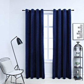 Blackout curtains rings 2 pcs dark blue velvet 140x175cm by vidaXL, Curtains and curtains - Ref: Foro24-134528, Price: 36,24 ...