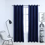 Cortinas opacas anillas 2 pzas terciopelo azul oscuro 140x175cm de vidaXL, Cortinas y visillos - Ref: Foro24-134528, Precio: ...