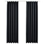 Blackout curtains with hooks 2 pieces black 140x175 cm by vidaXL, Curtains and curtains - Ref: Foro24-134414, Price: 30,83 €,...