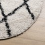 Modern high pile rug PAMPLONA cream and black Ø 100 cm by , Rugs - Ref: Foro24-375376, Price: 28,96 €, Discount: %