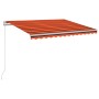 Manual retractable awning with orange and brown LED 300x250 cm by , Awnings - Ref: Foro24-3068865, Price: 263,02 €, Discount: %