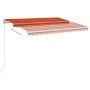 Manual retractable awning with orange and brown LED 300x250 cm by , Awnings - Ref: Foro24-3068865, Price: 263,02 €, Discount: %