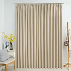 Blackout curtain with hooks beige 290x245 cm by vidaXL, Curtains and curtains - Ref: Foro24-134449, Price: 33,76 €, Discount: %