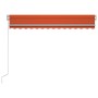 Manual retractable awning with orange and brown LED 300x250 cm by , Awnings - Ref: Foro24-3068865, Price: 263,02 €, Discount: %