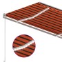 Manual retractable awning with orange and brown LED 300x250 cm by , Awnings - Ref: Foro24-3068865, Price: 263,02 €, Discount: %