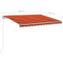 Toldo manual retráctil con LED naranja y marrón 300x250 cm de , Toldos - Ref: Foro24-3068865, Precio: 263,99 €, Descuento: %