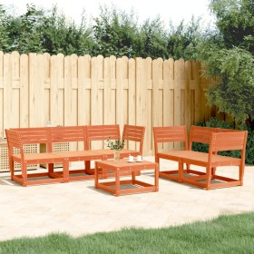 Garden sofa set 5 pieces solid pine wood wax brown by , Garden sets - Ref: Foro24-3216997, Price: 488,99 €, Discount: %