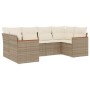 Garden sofa set with cushions 6 pieces beige synthetic rattan by , Garden sets - Ref: Foro24-3258663, Price: 543,86 €, Discou...