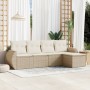 Gartensofa-Set mit Kissen, 5-teilig, beiges synthetisches Rattan von , Gartensets - Ref: Foro24-3253625, Preis: 388,97 €, Rab...