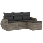 4-piece garden sofa set and gray synthetic rattan cushions by , Garden sets - Ref: Foro24-3221269, Price: 284,28 €, Discount: %