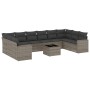 11-piece garden sofa set and gray synthetic rattan cushions by , Garden sets - Ref: Foro24-3219470, Price: 704,27 €, Discount: %