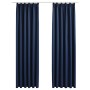 Cortinas opacas con ganchos 2 unidades azul 140x245 cm de vidaXL, Cortinas y visillos - Ref: Foro24-134456, Precio: 34,74 €, ...