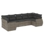 7-teiliges Gartensofa-Set mit grauen PE-Rattan-Kissen von , Modulare Sofas für den Außenbereich - Ref: Foro24-3221789, Preis:...