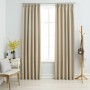 Blackout curtains with hooks 2 units beige 140x225 cm by vidaXL, Curtains and curtains - Ref: Foro24-134447, Price: 33,30 €, ...