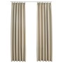 Cortinas opacas con ganchos 2 unidades beige 140x225 cm de vidaXL, Cortinas y visillos - Ref: Foro24-134447, Precio: 35,99 €,...