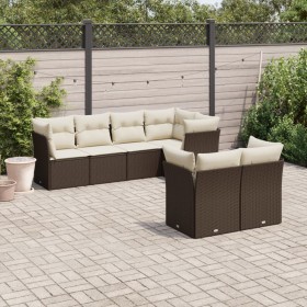 7-piece garden sofa set with brown PE rattan cushions by , Garden sets - Ref: Foro24-3217903, Price: 500,72 €, Discount: %