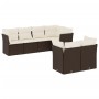 7-piece garden sofa set with brown PE rattan cushions by , Garden sets - Ref: Foro24-3217903, Price: 492,14 €, Discount: %