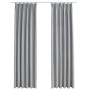 Cortinas opacas con ganchos 2 piezas gris 140x225 cm de vidaXL, Cortinas y visillos - Ref: Foro24-134468, Precio: 32,99 €, De...