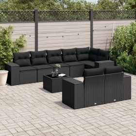 8-teiliges Gartensofa-Set und schwarze synthetische Rattankissen von , Gartensets - Ref: Foro24-3222824, Preis: 735,30 €, Rab...