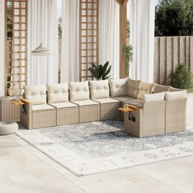 9-piece garden sofa set with beige synthetic rattan cushions by , Garden sets - Ref: Foro24-3227143, Price: 757,05 €, Discoun...