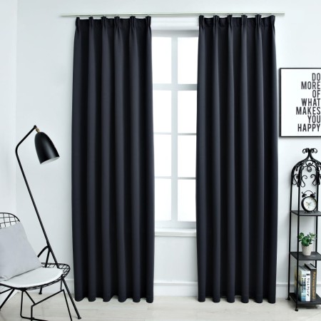 Blackout curtains with hooks 2 pieces anthracite gray 140x225 cm by vidaXL, Curtains and curtains - Ref: Foro24-134423, Price...