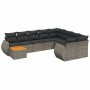 Set de sofás de jardín 10 pzas con cojines ratán sintético gris de , Conjuntos de jardín - Ref: Foro24-3225171, Precio: 653,0...