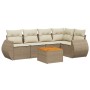 Gartensofa-Set mit Kissen, 6-teilig, beiges synthetisches Rattan von , Gartensets - Ref: Foro24-3224994, Preis: 566,95 €, Rab...