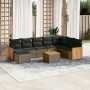 Set de muebles de jardín 9 pzas y cojines ratán sintético gris de , Conjuntos de jardín - Ref: Foro24-3227936, Precio: 578,44...