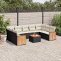 Garden sofa set 10 pieces with black synthetic rattan cushions by , Garden sets - Ref: Foro24-3227960, Price: 660,22 €, Disco...