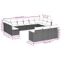 Garden sofa set with 13-piece black synthetic rattan cushions by , Garden sets - Ref: Foro24-3258856, Price: 876,25 €, Discou...