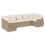 Set sofás de jardín 7 piezas y cojines ratán sintético beige de , Sofás modulares de exterior - Ref: Foro24-3221787, Precio: ...