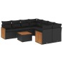 Set aus 8-teiligen Gartensofas und Kissen Kunstrattan schwarz von , Gartensets - Ref: Foro24-3227504, Preis: 541,44 €, Rabatt: %